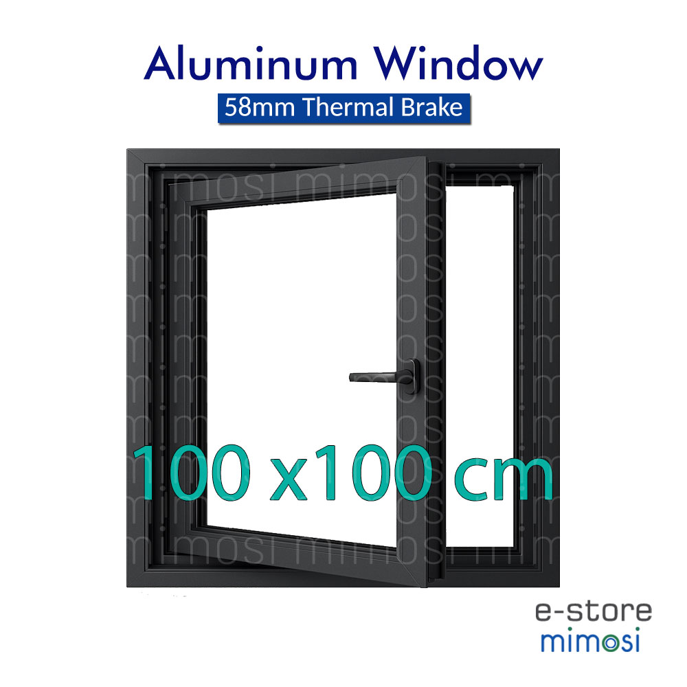 Алюминиевое окно 100х100 см