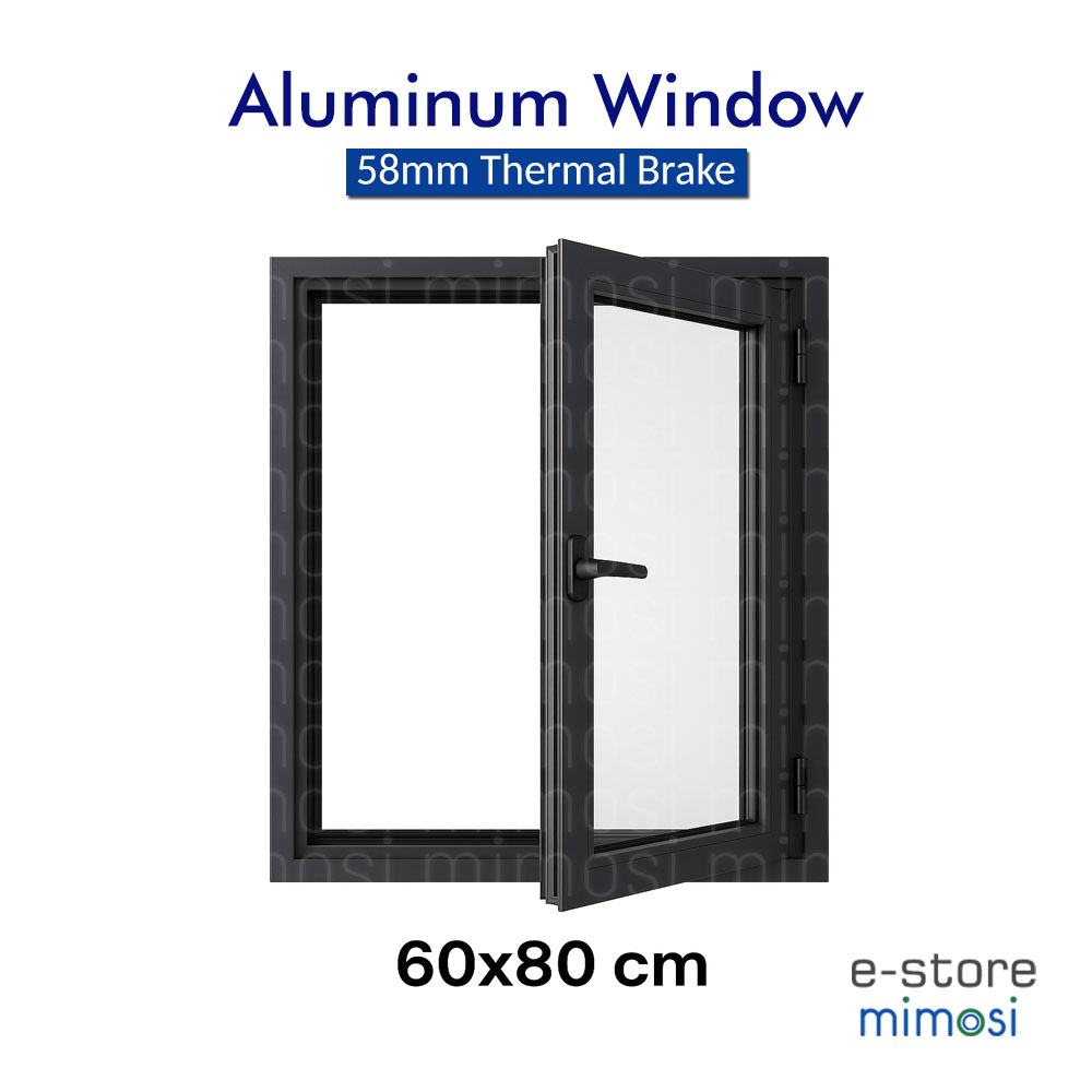 Одностворчатое алюминиевое окно 60x80 cm