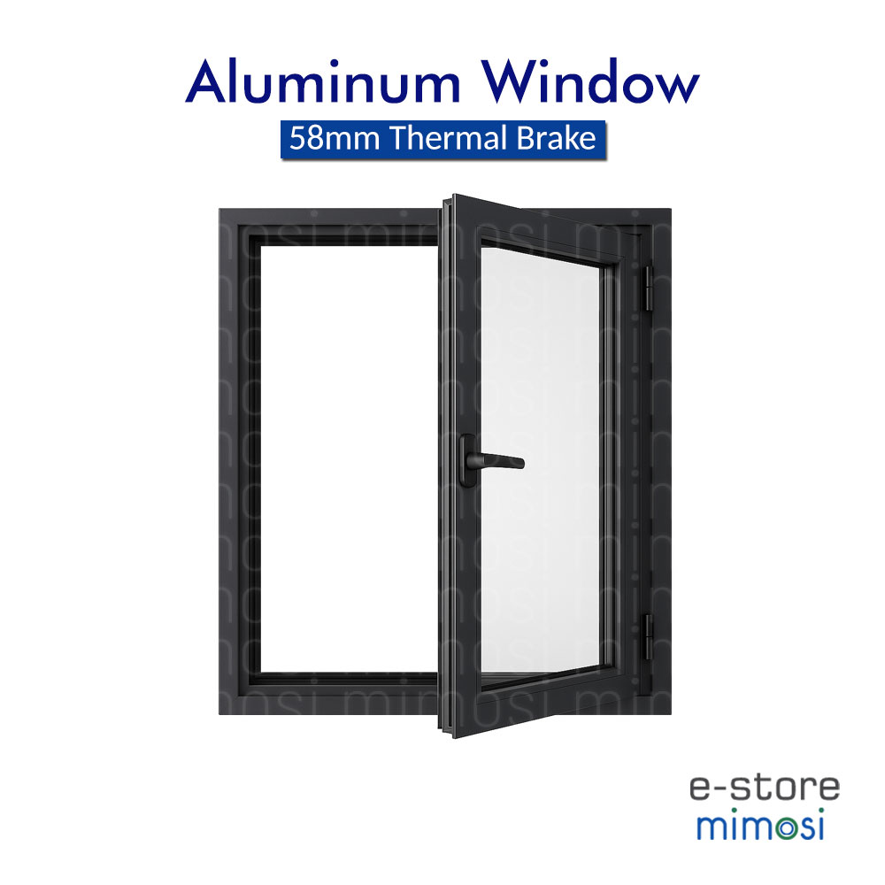 Одностворчатое алюминиевое окно 90x130 cm